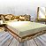 Эксклюзивная кровать из тополя с декоративными элементами из смолы